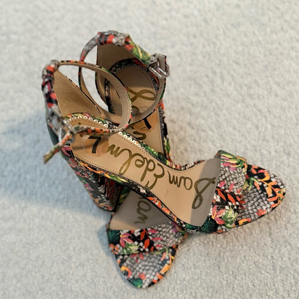 Sam Edelman Floral Block Heel Sandals